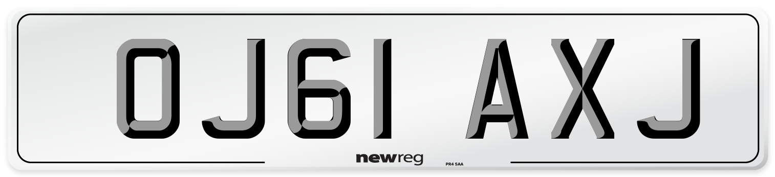 OJ61 AXJ Number Plate from New Reg